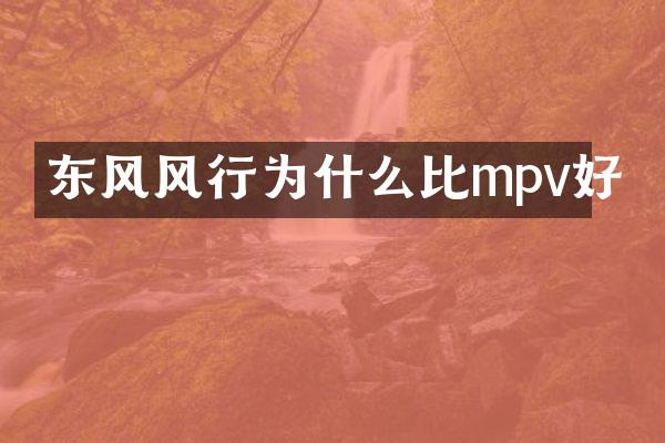 东风风行为什么比mpv好