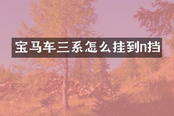 宝马车三系怎么挂到n挡