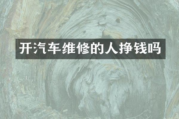 开汽车维修的人挣钱吗