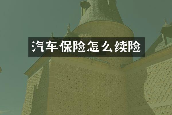 汽车保险怎么续险