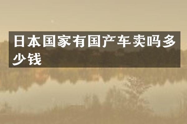 日本国家有国产车卖吗多少钱