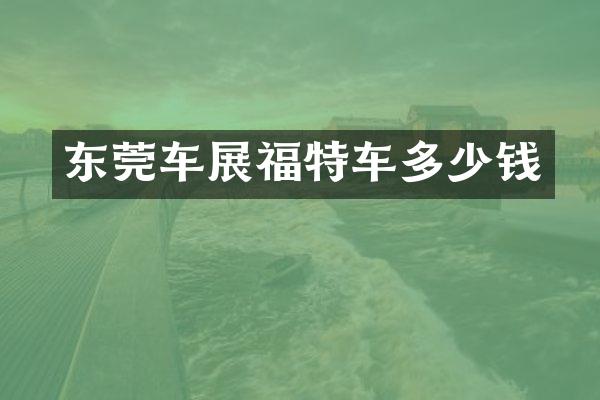 东莞车展福特车多少钱