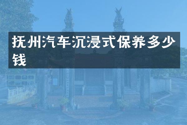 抚州汽车沉浸式保养多少钱