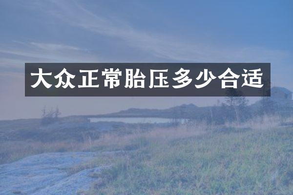 大众正常胎压多少合适