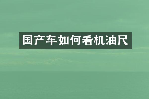 国产车如何看机油尺