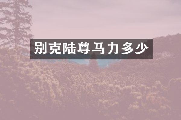 别克陆尊马力多少