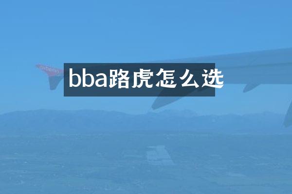 bba路虎怎么选
