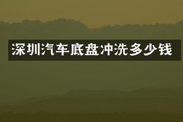 深圳汽车底盘冲洗多少钱