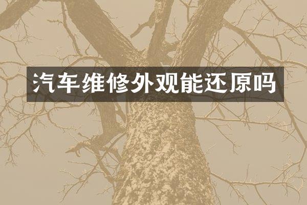 汽车维修外观能还原吗