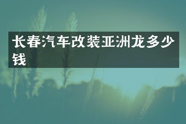长春汽车改装亚洲龙多少钱