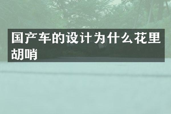 国产车的设计为什么花里胡哨