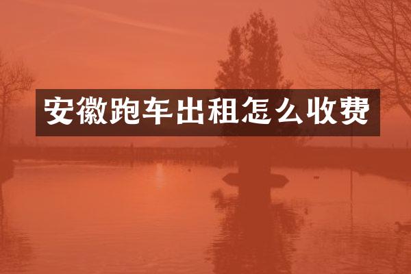 安徽跑车出租怎么收费