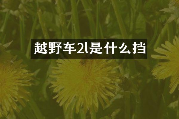 越野车2l是什么挡