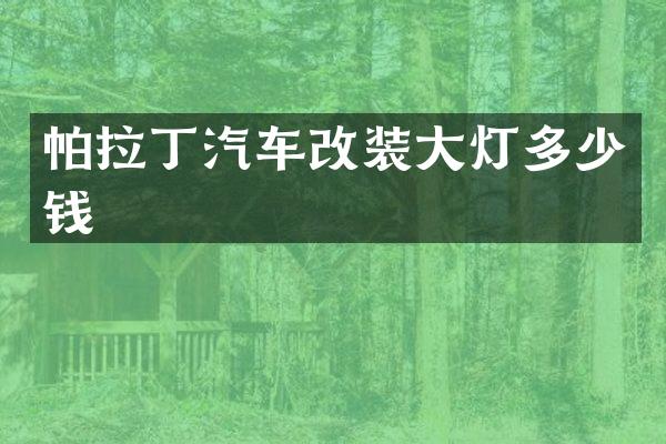 帕拉丁汽车改装大灯多少钱