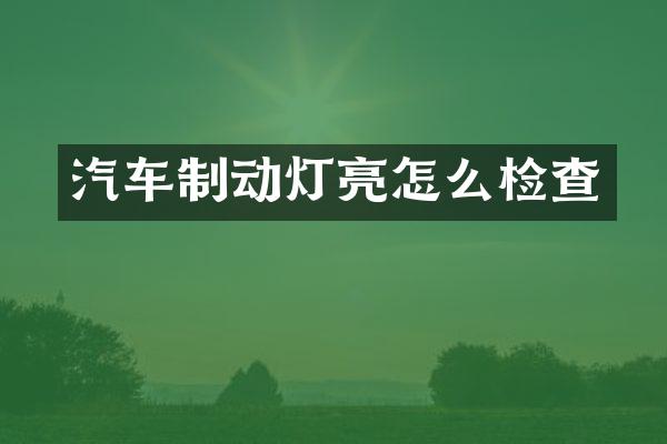 汽车制动灯亮怎么检查
