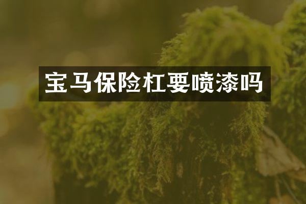 宝马保险杠要喷漆吗