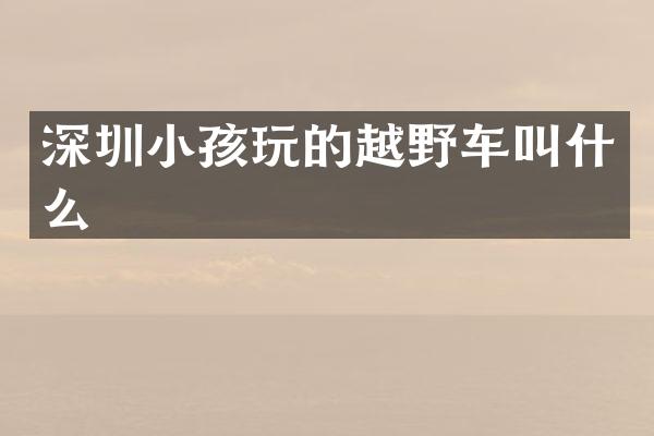 深圳小孩玩的越野车叫什么