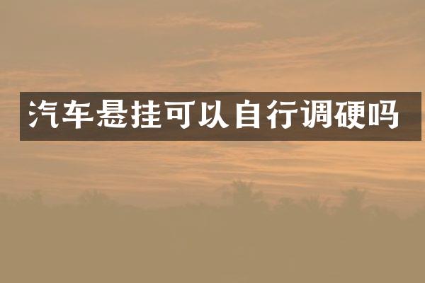 汽车悬挂可以自行调硬吗