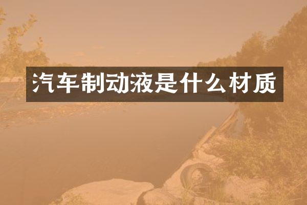 汽车制动液是什么材质