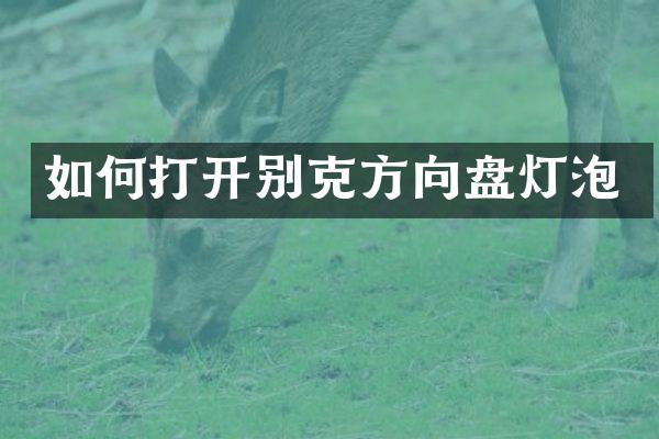 如何打开别克方向盘灯泡
