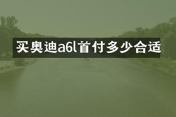 买奥迪a6l首付多少合适
