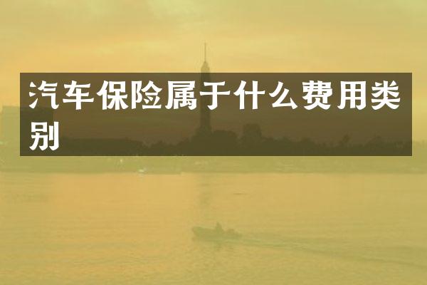 汽车保险属于什么费用类别