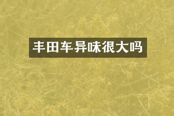 丰田车异味很大吗