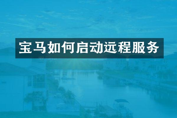宝马如何启动远程服务