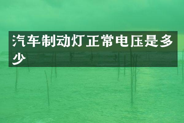汽车制动灯正常电压是多少