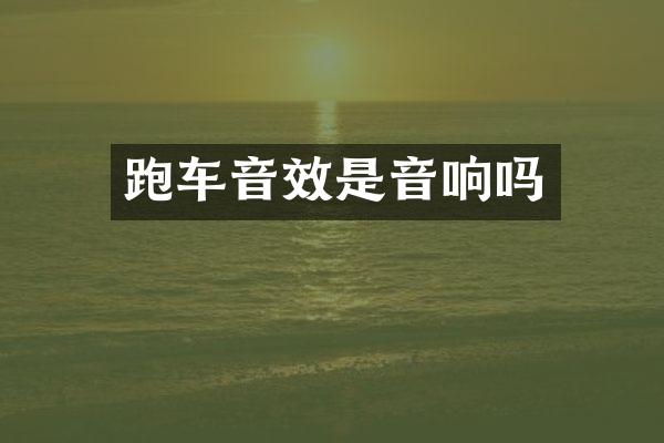 跑车音效是音响吗