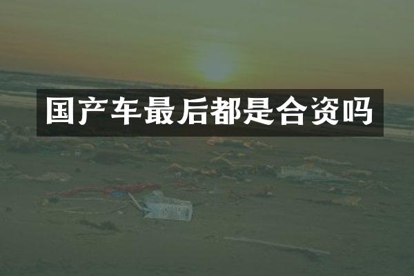 国产车最后都是合资吗