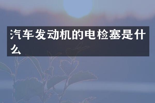 汽车发动机的电检塞是什么