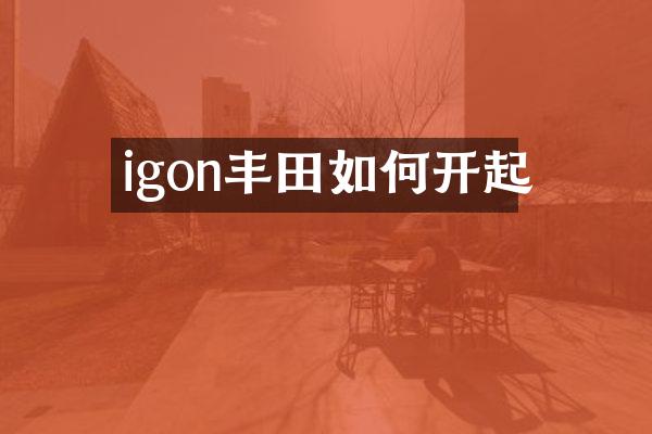 igon丰田如何开起