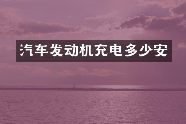 汽车发动机充电多少安