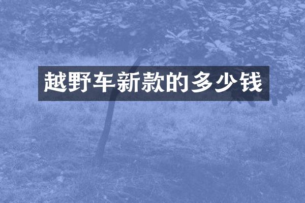 越野车新款的多少钱