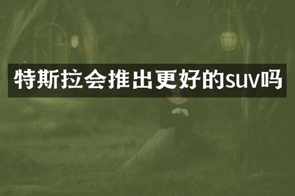 特斯拉会推出更好的suv吗