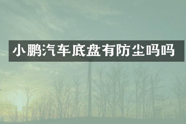 小鹏汽车底盘有防尘吗吗