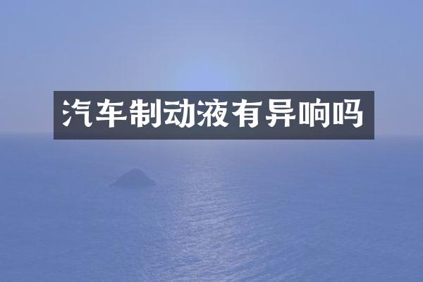汽车制动液有异响吗