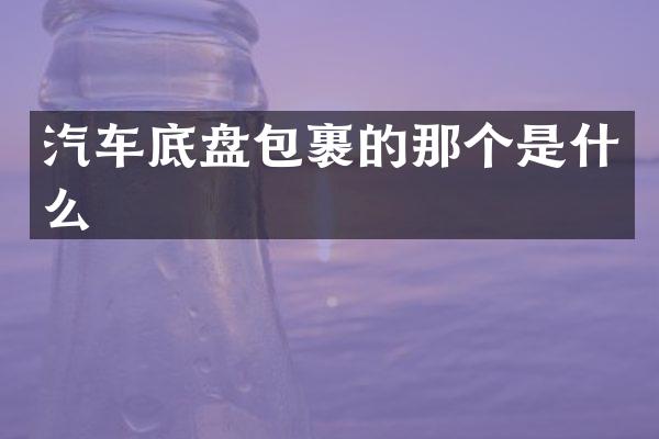 汽车底盘包裹的那个是什么