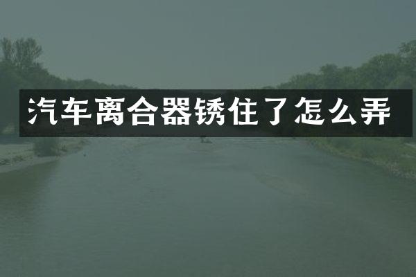 汽车离合器锈住了怎么弄