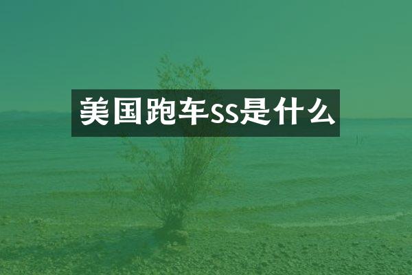 美国跑车ss是什么
