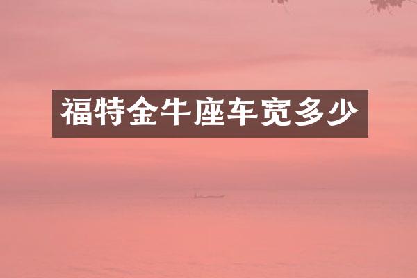 福特金牛座车宽多少