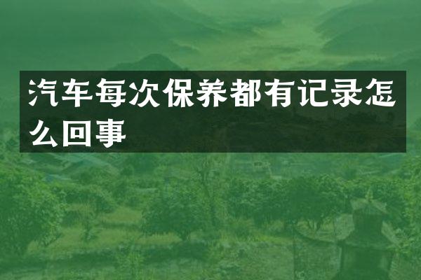 汽车每次保养都有记录怎么回事