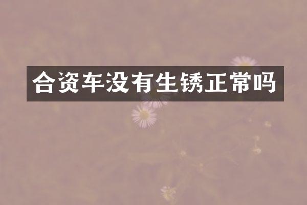 合资车没有生锈正常吗