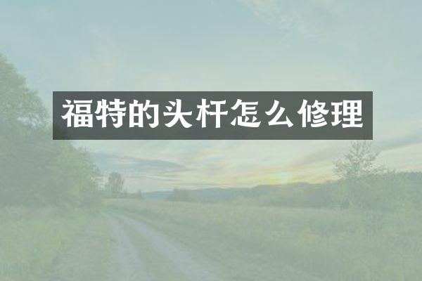 福特的头杆怎么修理