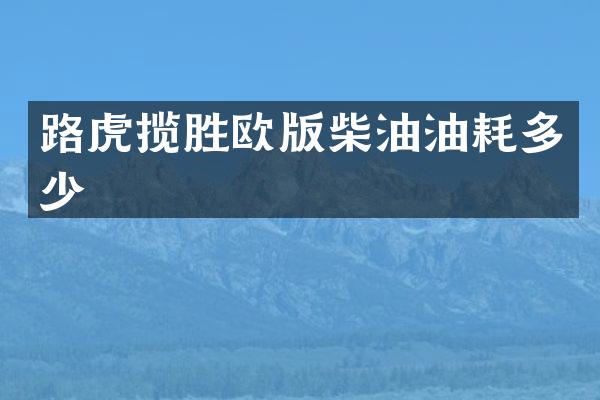 路虎揽胜欧版柴油油耗多少