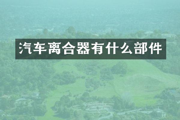汽车离合器有什么部件