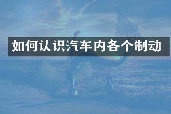如何认识汽车内各个制动