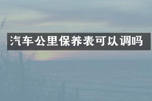 汽车公里保养表可以调吗