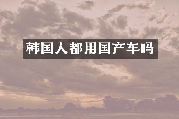 韩国人都用国产车吗